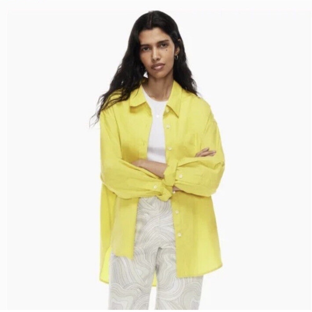 Aritzia Wilfred Free Relaxed Oversized Button up Shirt Size Large